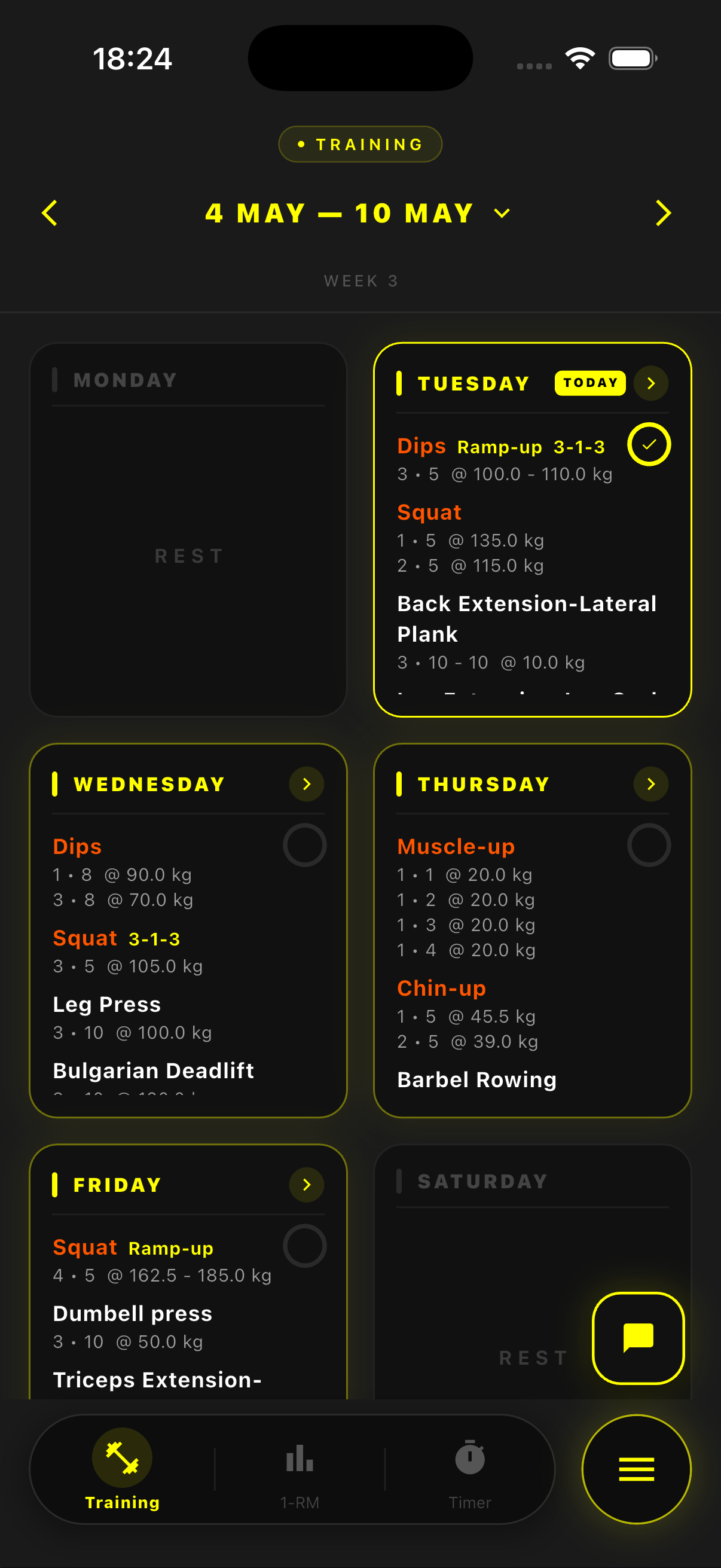Shadow Project app — Programme d'entraînement